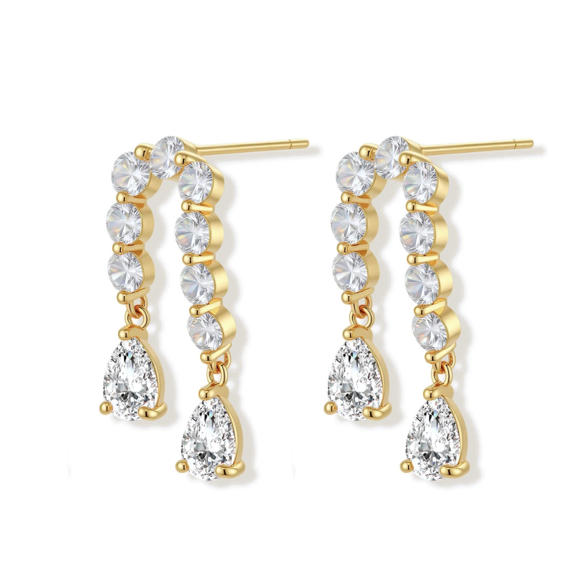 Linear Crystal Drop Dangle Earrings