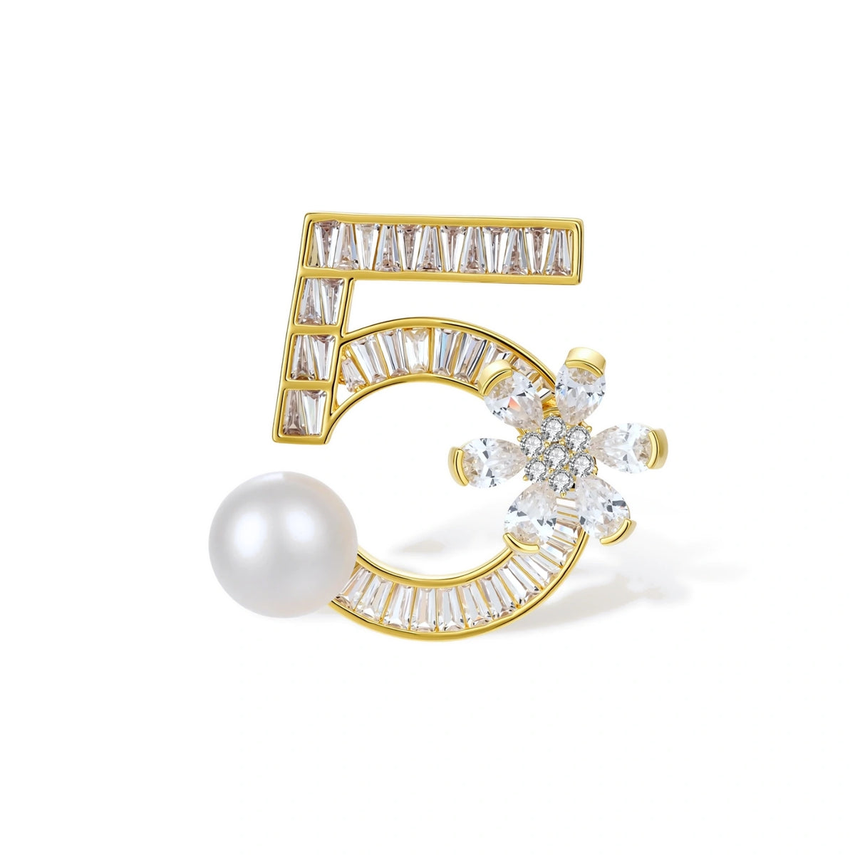 Ladies Who Lunch Number 5 Brooch Pin