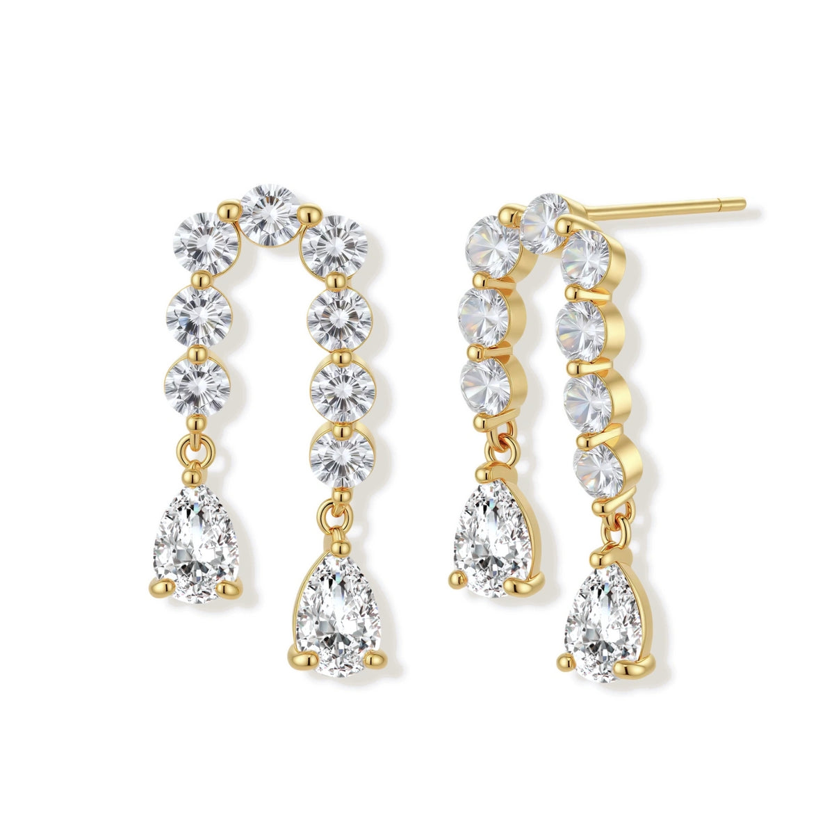 Linear Crystal Drop Dangle Earrings