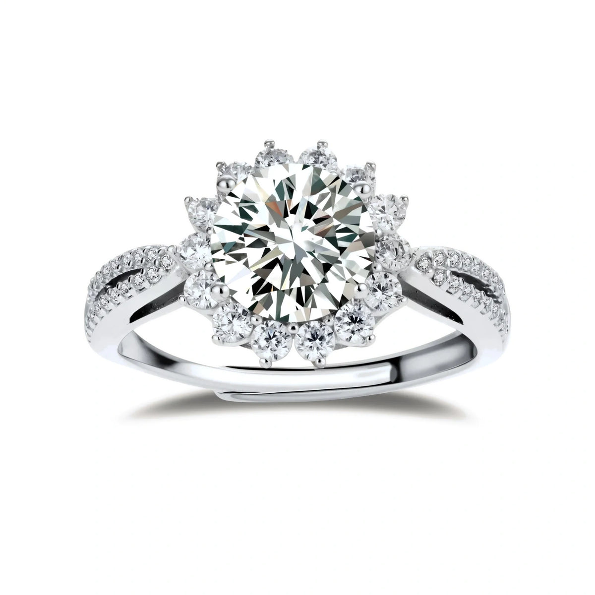 Stellar Halo Moissanite Ring