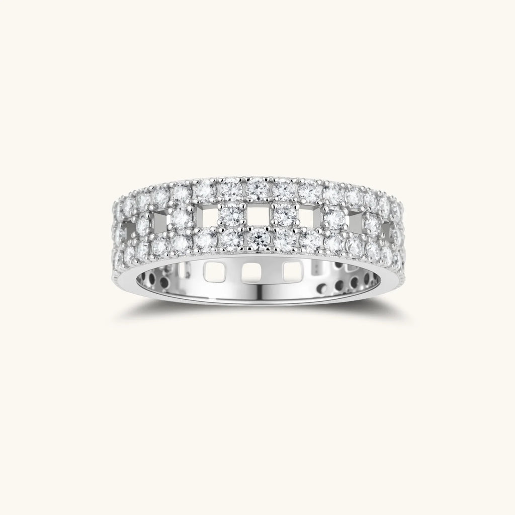 Stellar Row Moissanite Ring