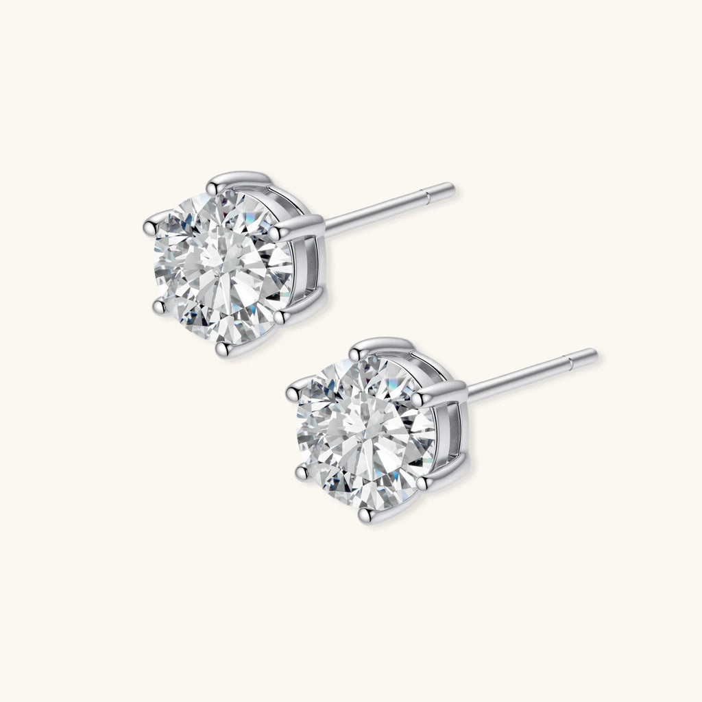 Pretty Little Problems Studs — Round Moissanite Stud Earrings