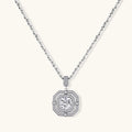 The Signet Necklace | Geometric Halo Moissanite Necklace