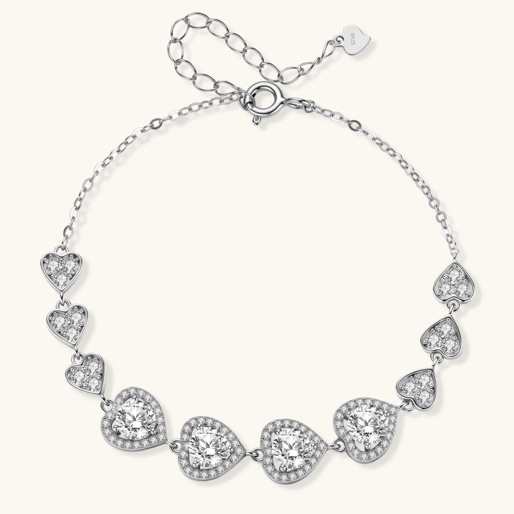Hearts Moissanite Bracelet