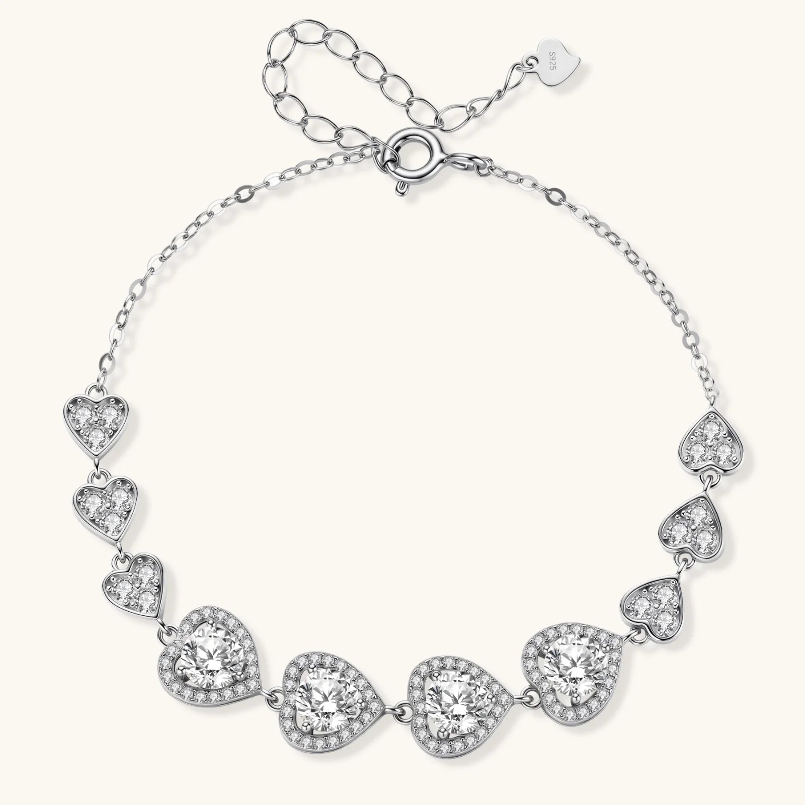 Hearts Moissanite Bracelet