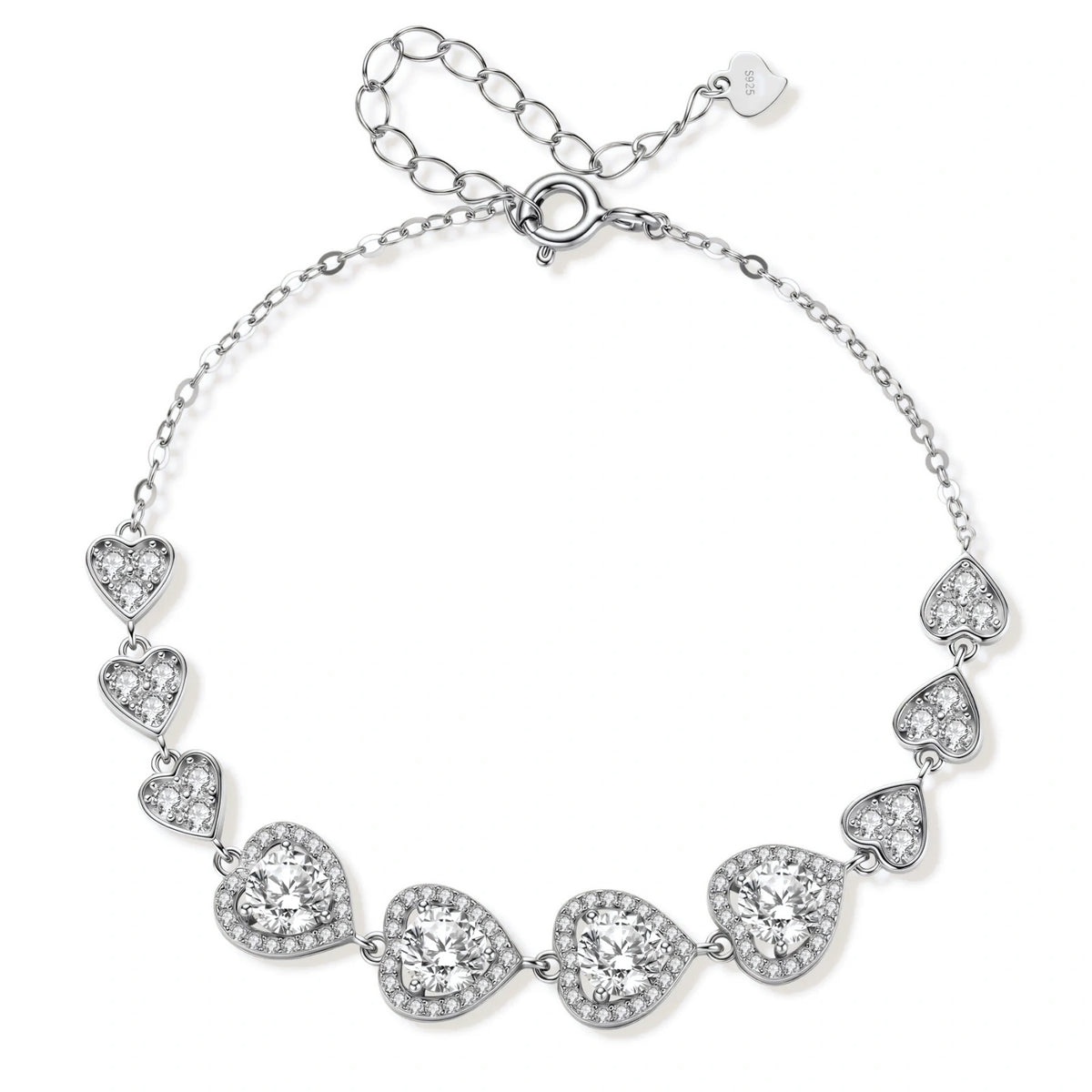 Hearts of Glass Moissanite Bracelet