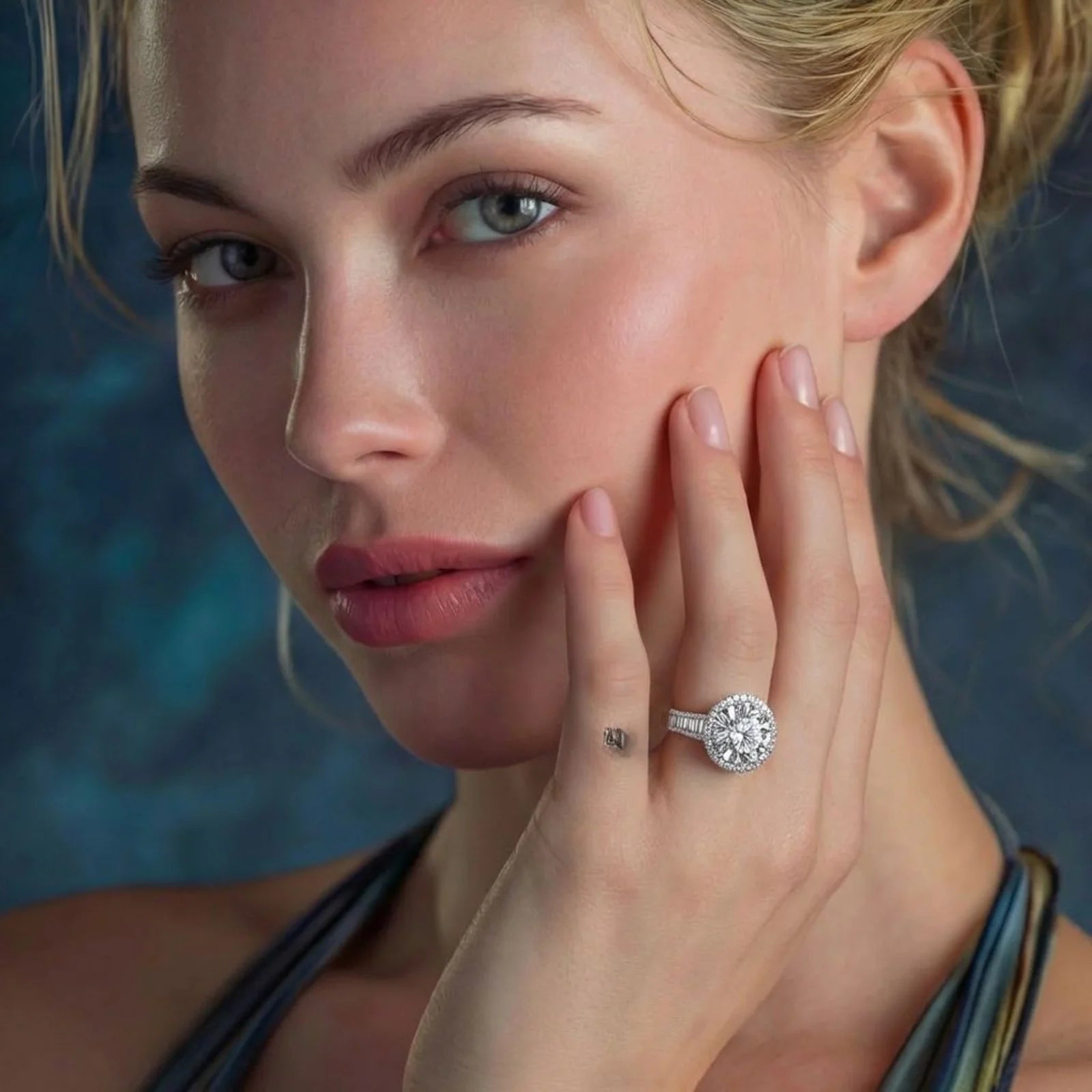 The Alibi Ring | 2 Carat Halo Moissanite Ring