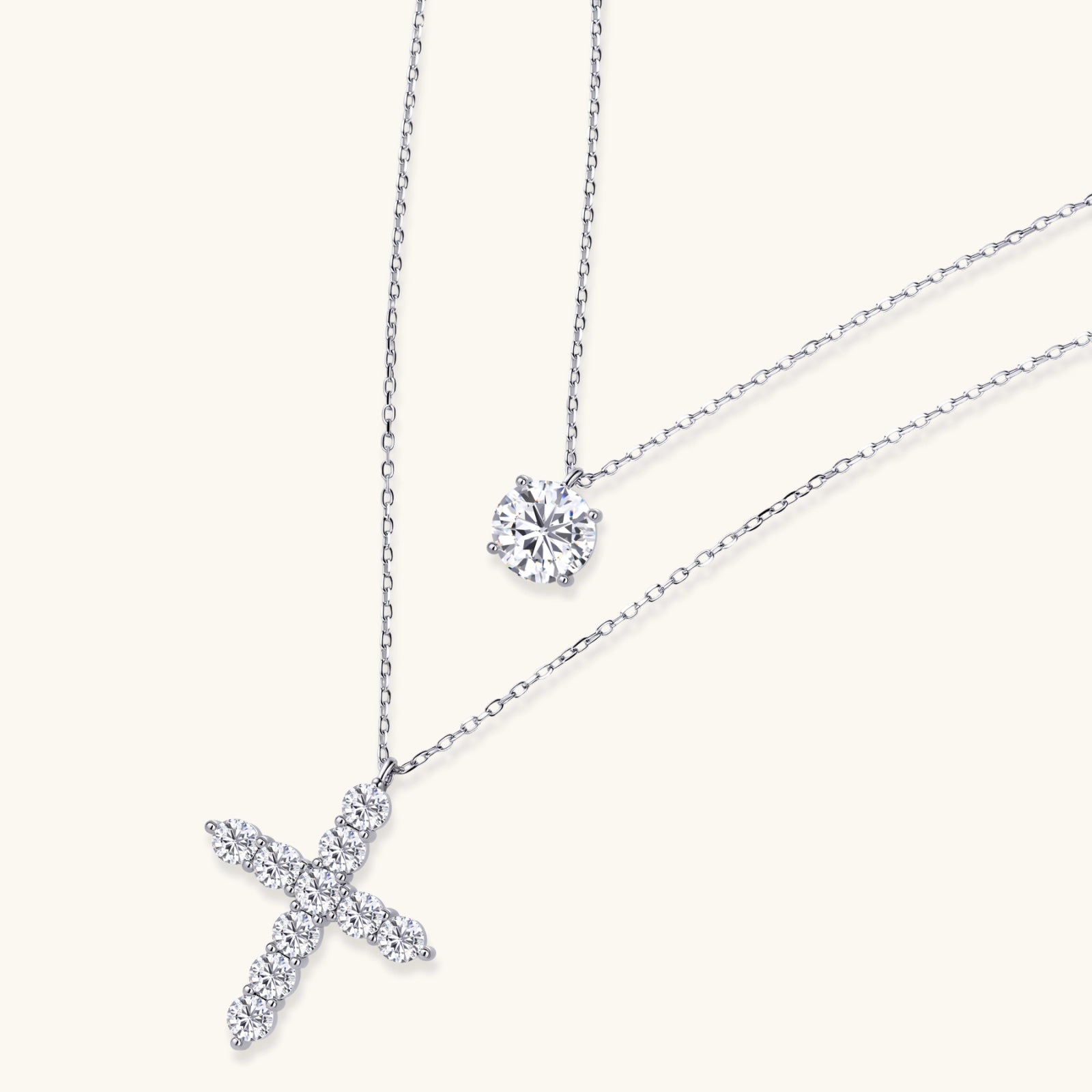 Faith & Light Layered Moissanite Necklace