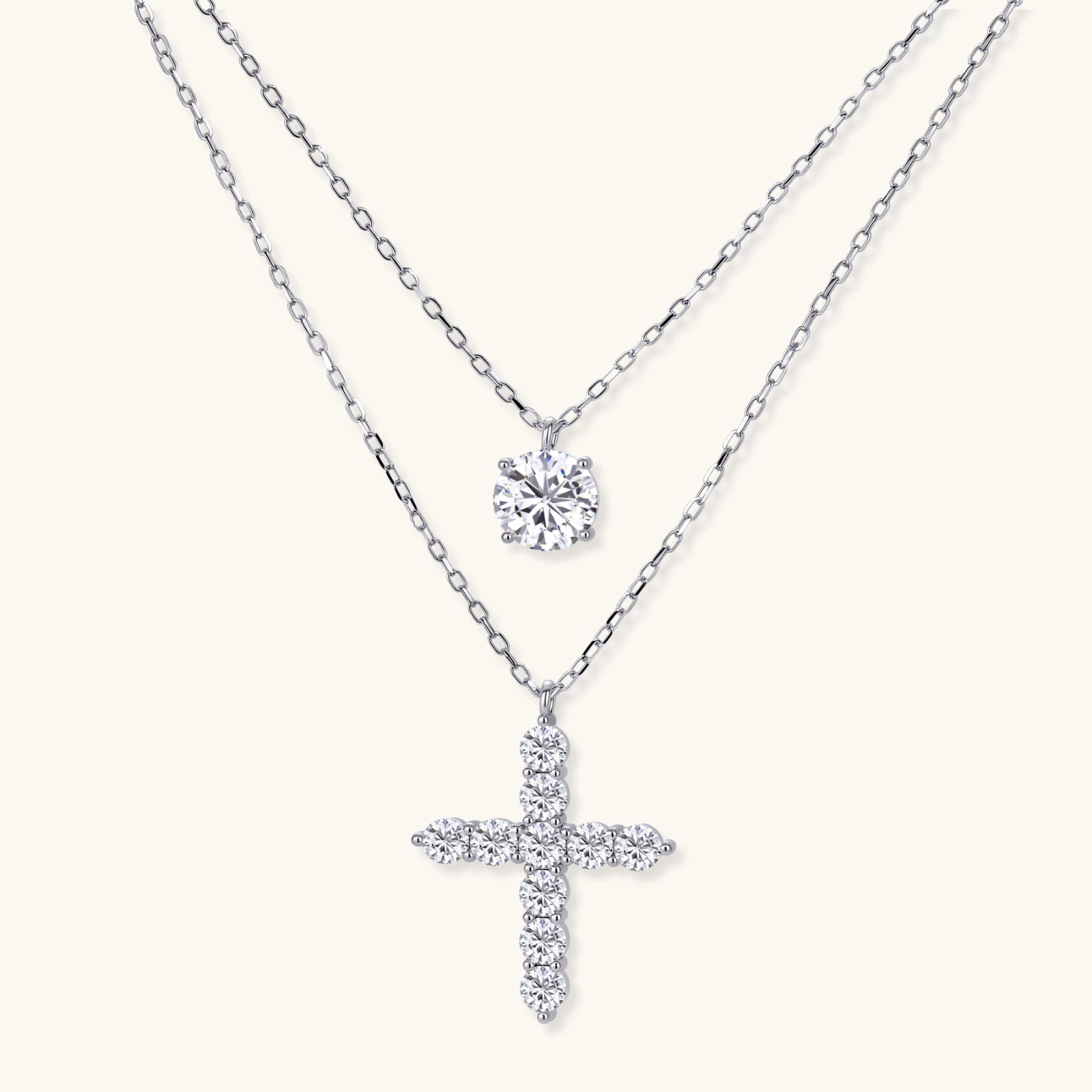 Faith & Light Layered Moissanite Necklace