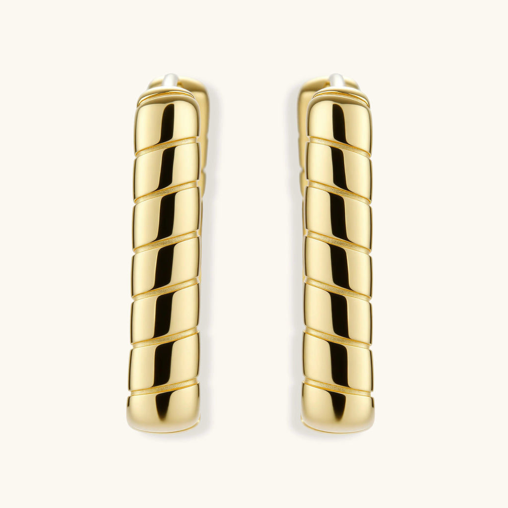 Bamboo Huggie Hoops