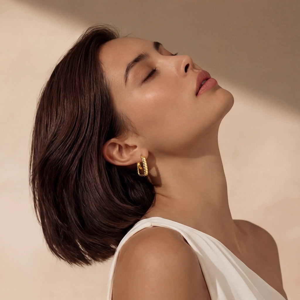 Bamboo Huggie Hoops