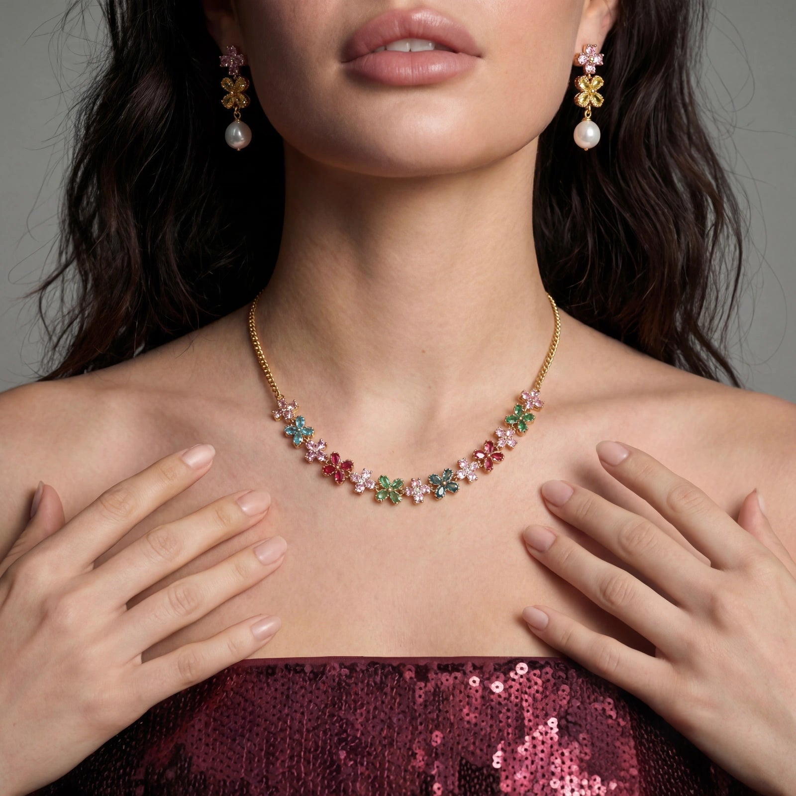 Midnight Camellia Jewelry Set
