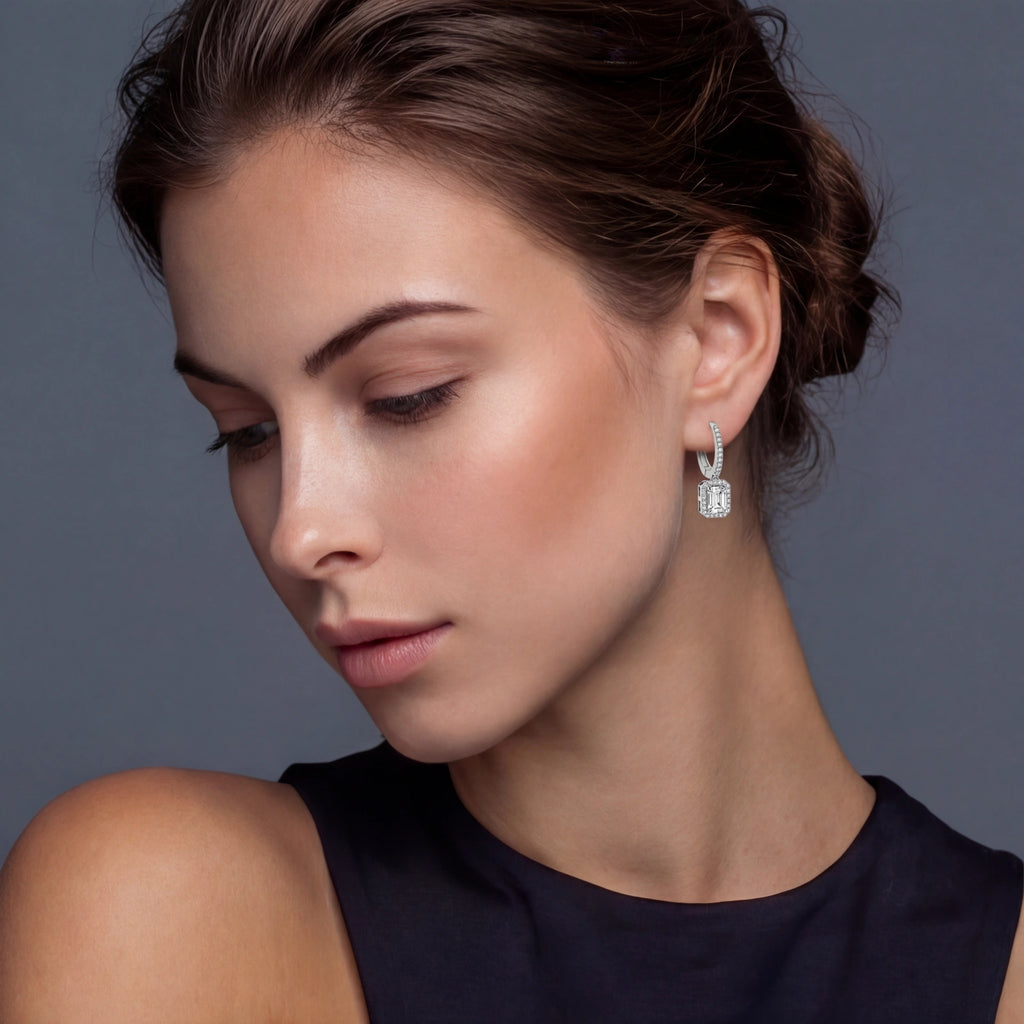 Emerald Cut Moissanite Drops