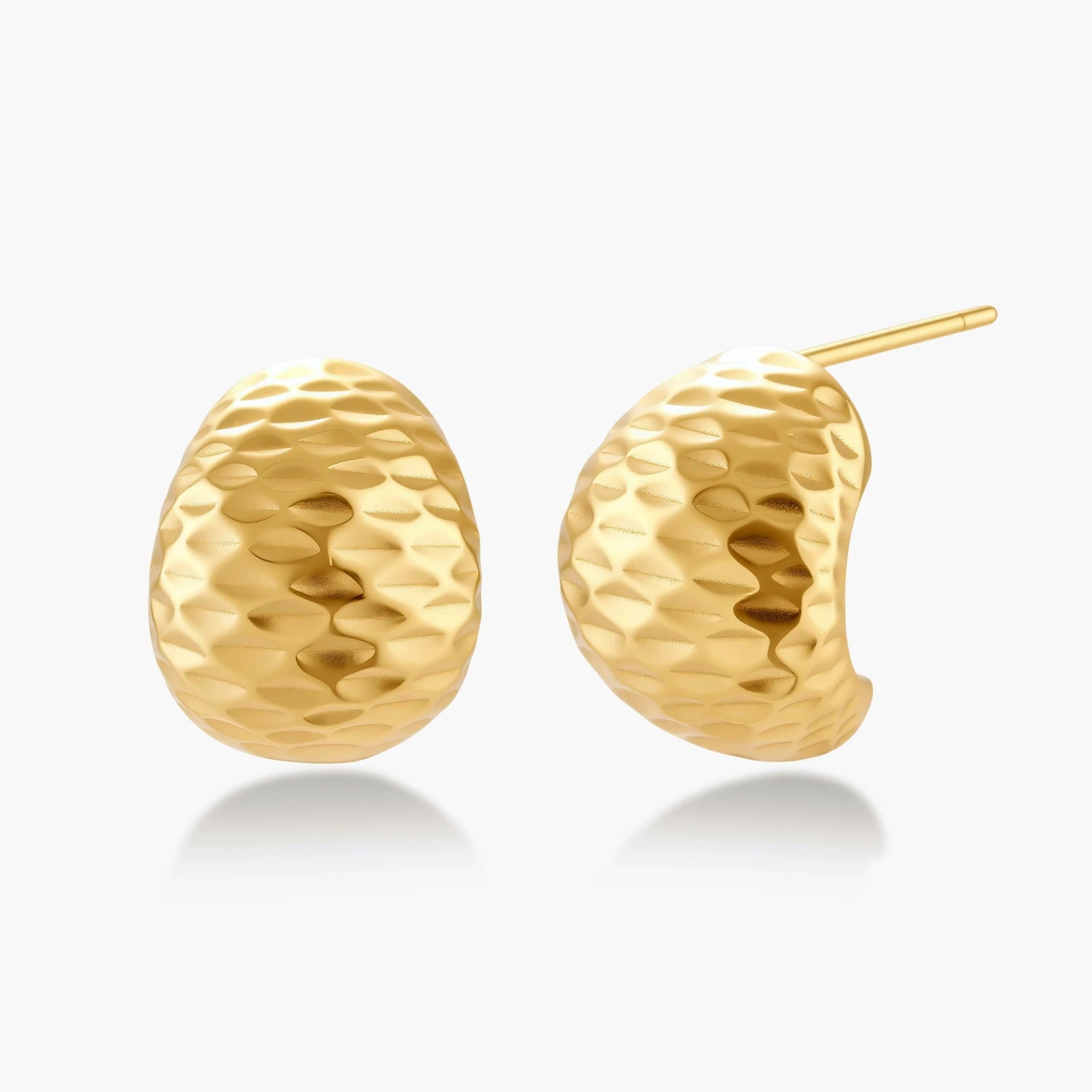 Hammered Gold Huggies