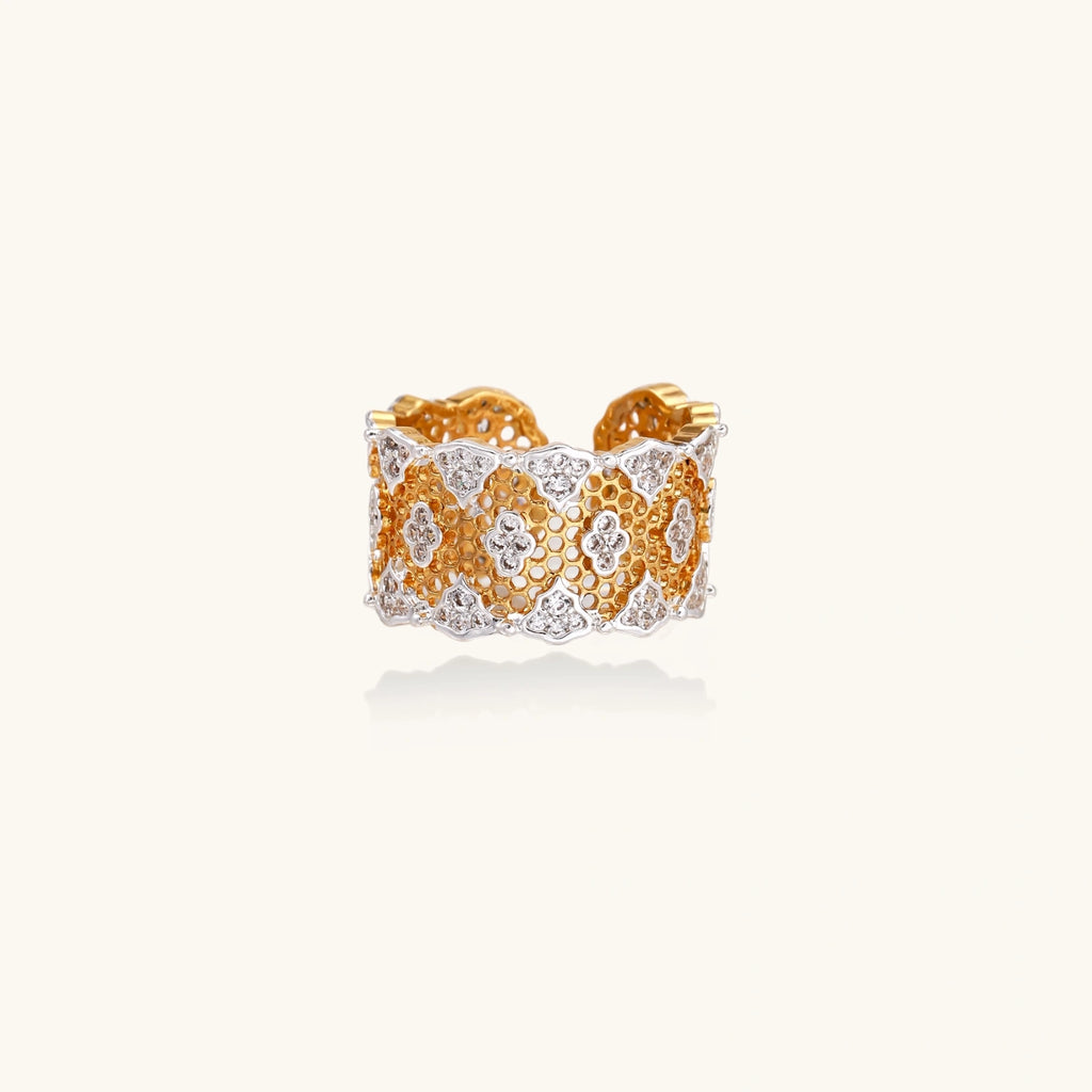 Gold crystal statement ring