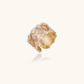 Gold crystal statement ring