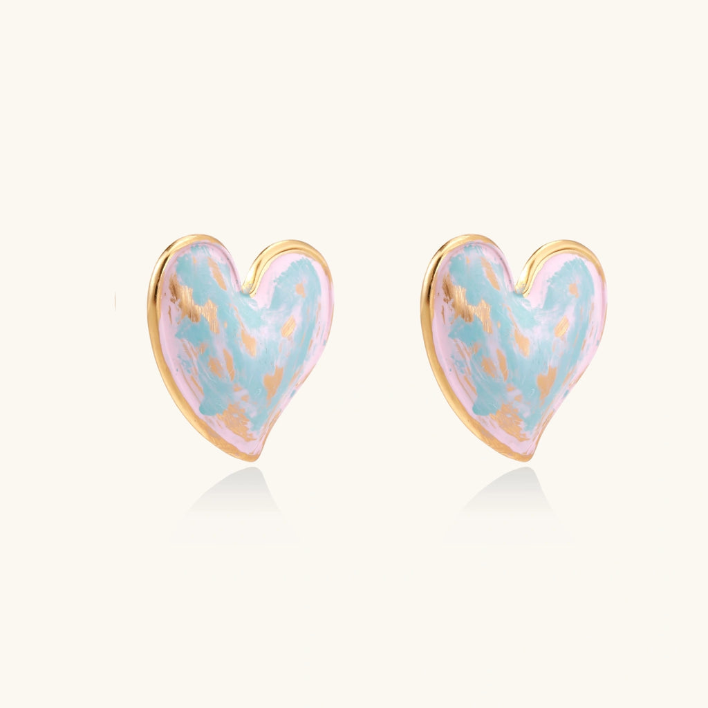 Fairy Floss Affection Heart Stud Earrings