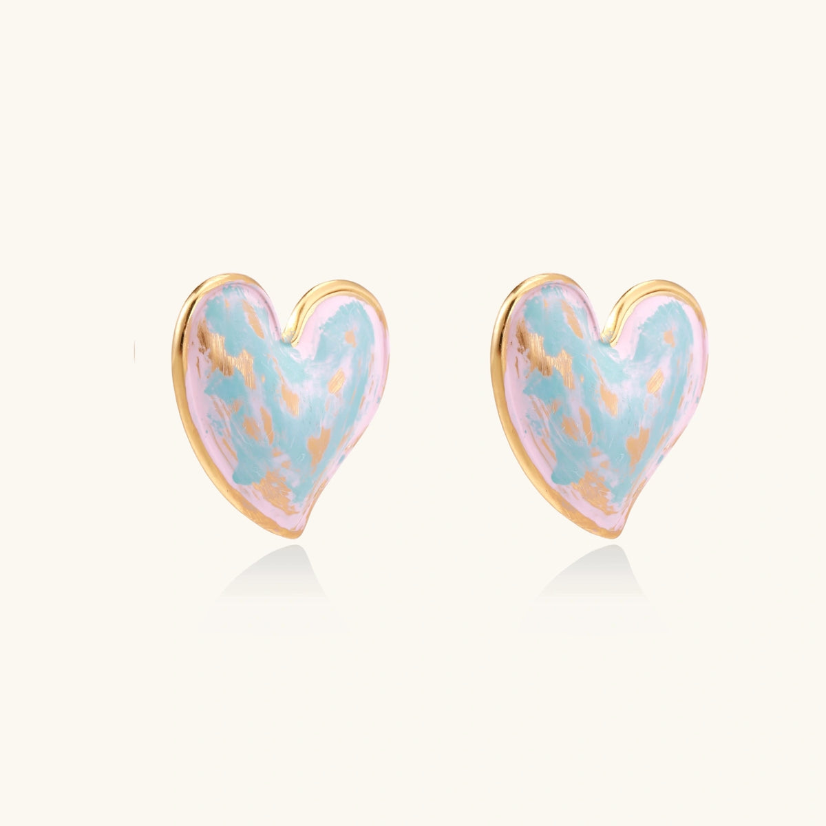 Fairy Floss Affection Heart Stud Earrings