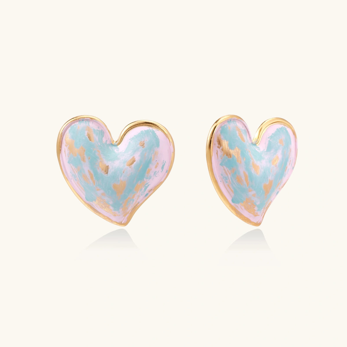Fairy Floss Affection Heart Stud Earrings