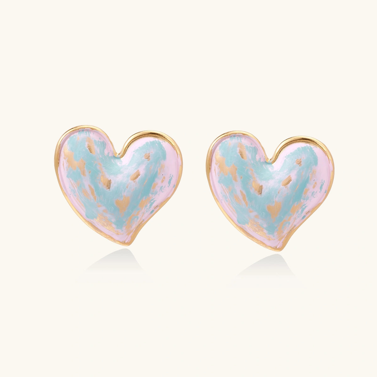 Fairy Floss Affection Heart Stud Earrings