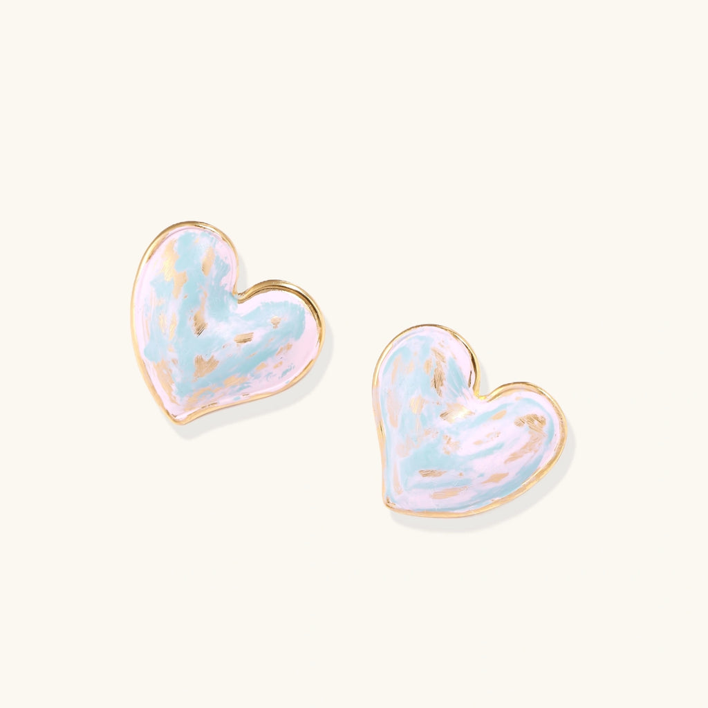 Fairy Floss Affection Heart Stud Earrings