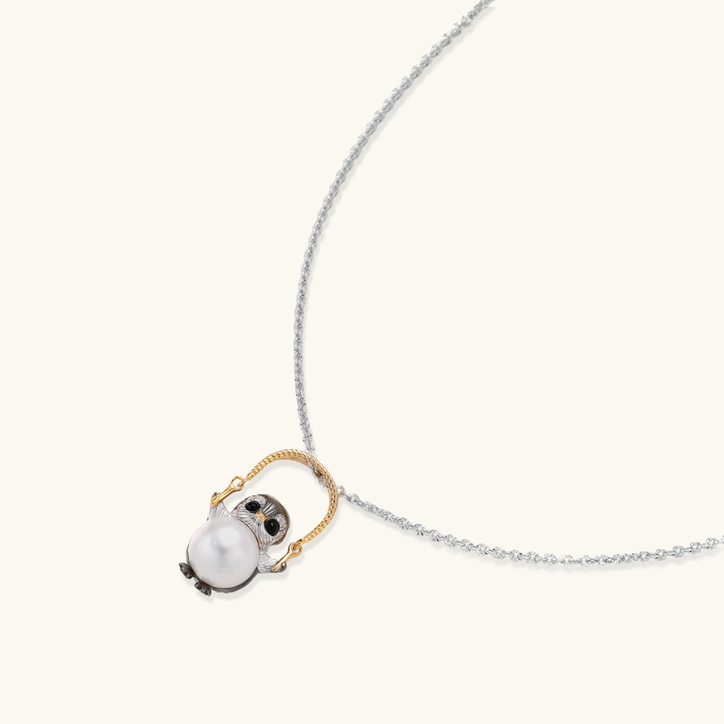 Wise Owl Pearl Necklace