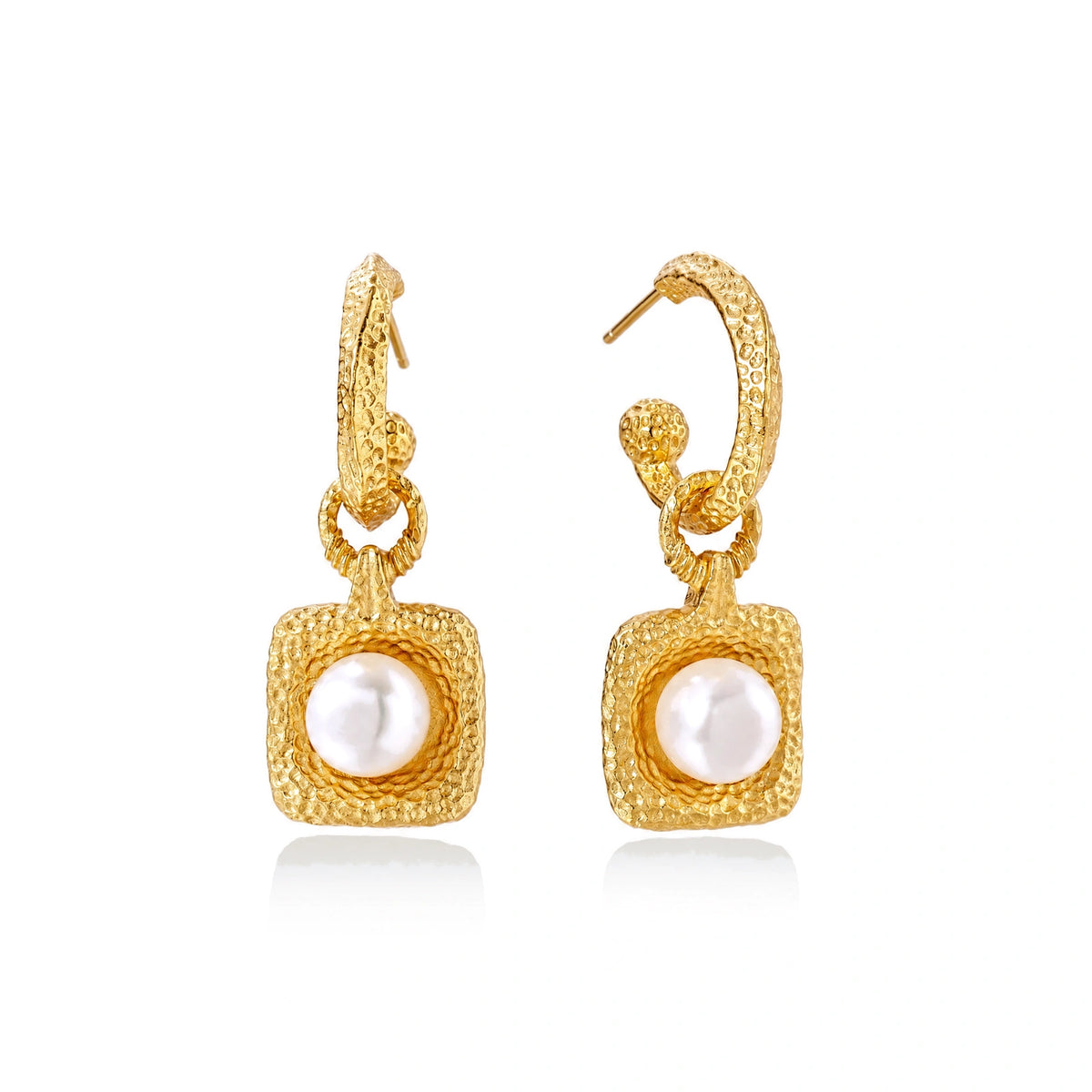 Crowned in Light Pearl Drop Hoops