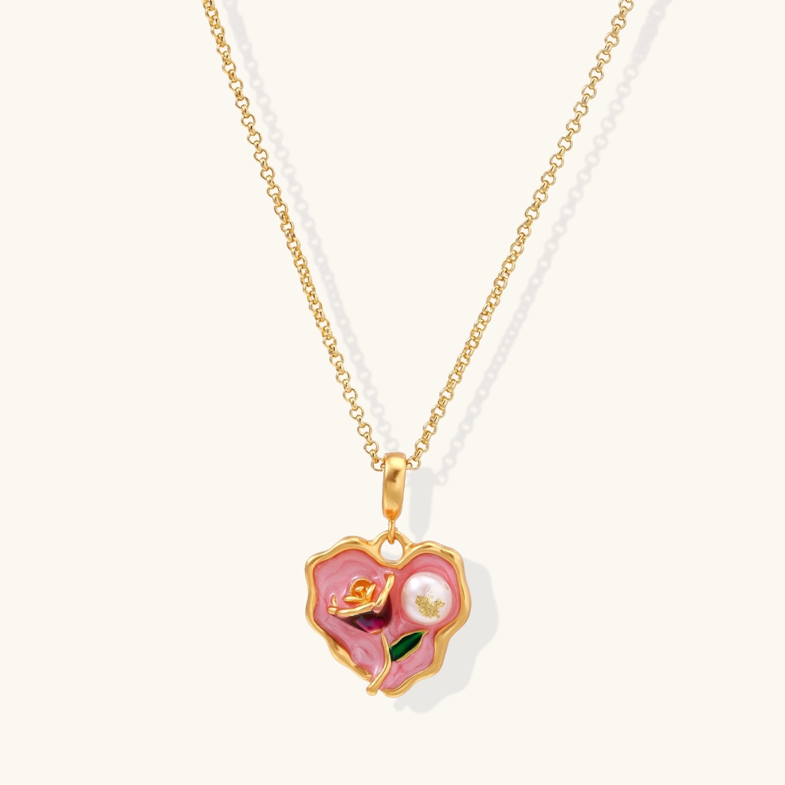 Garden Rose Heart Necklace