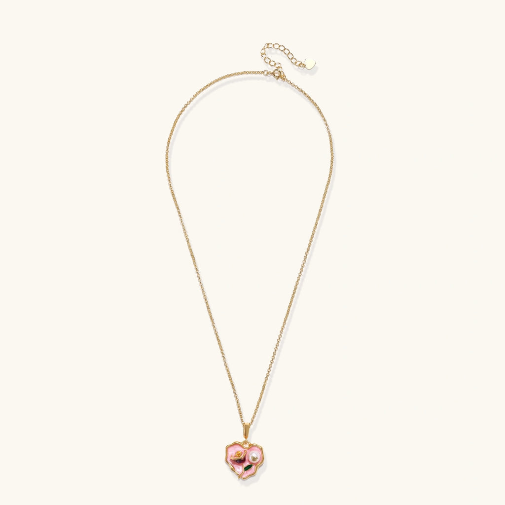 Garden Rose Heart Necklace