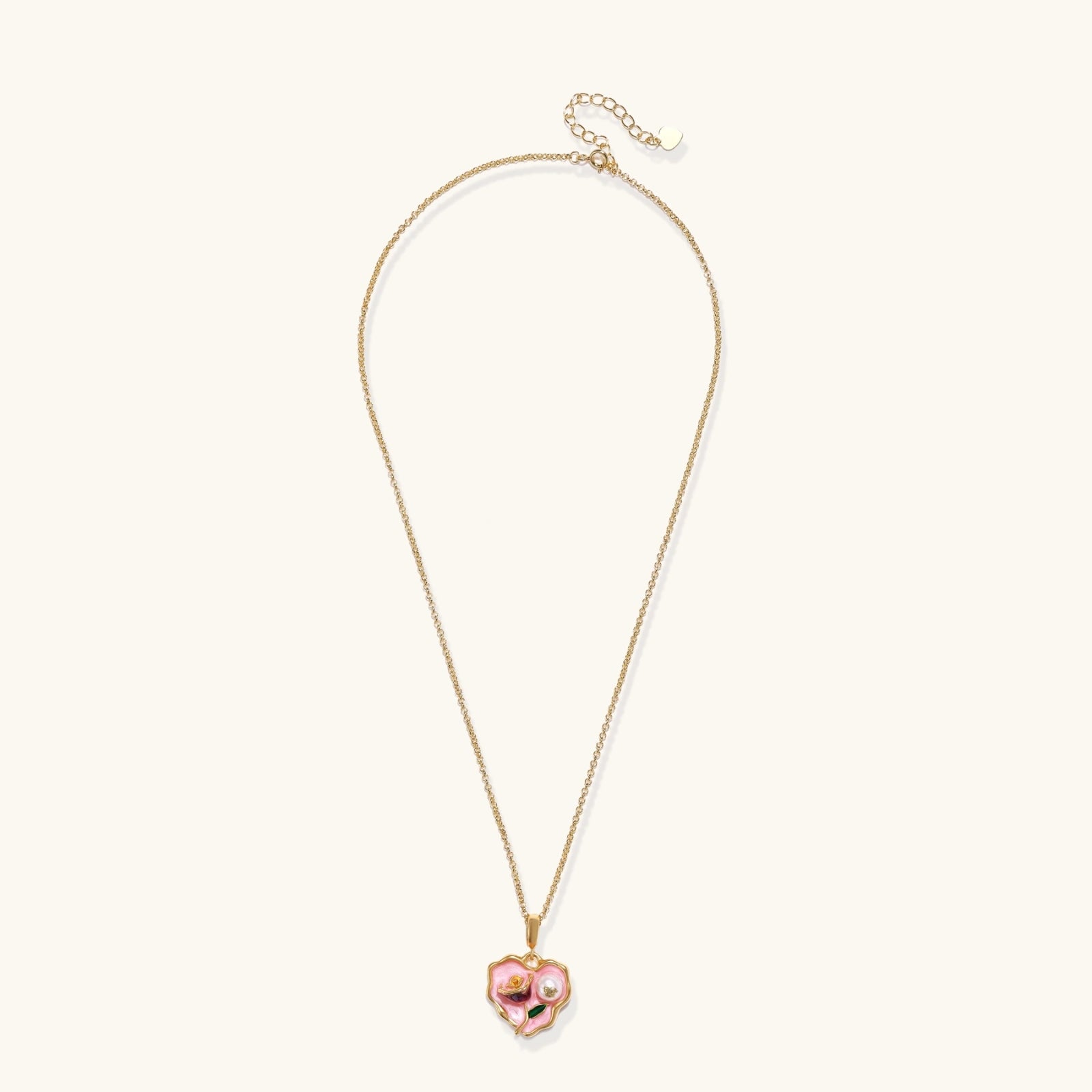Garden Rose Heart Necklace