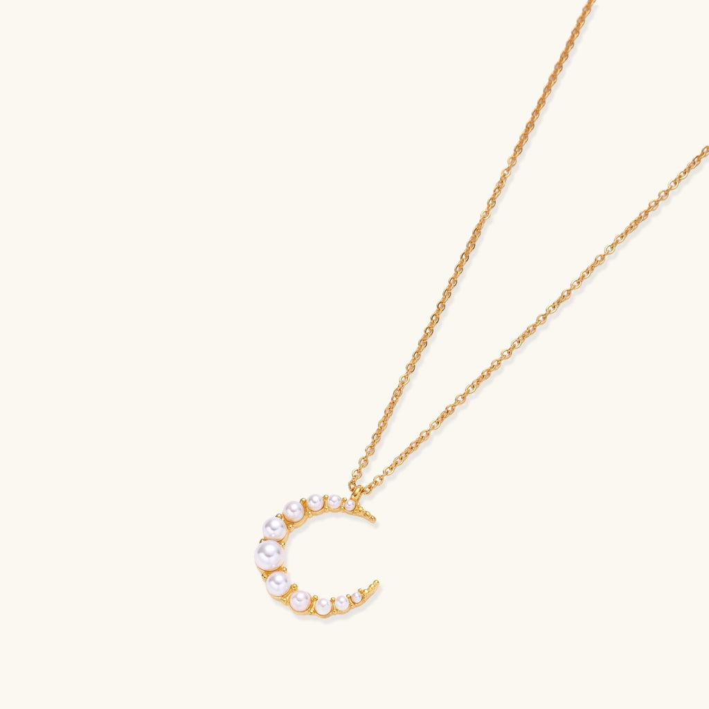 Luna Pearl Crescent Necklace