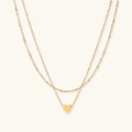 Gold layered necklace with heart pendant