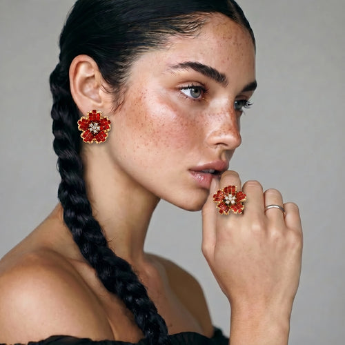 Crimson Bloom Ring