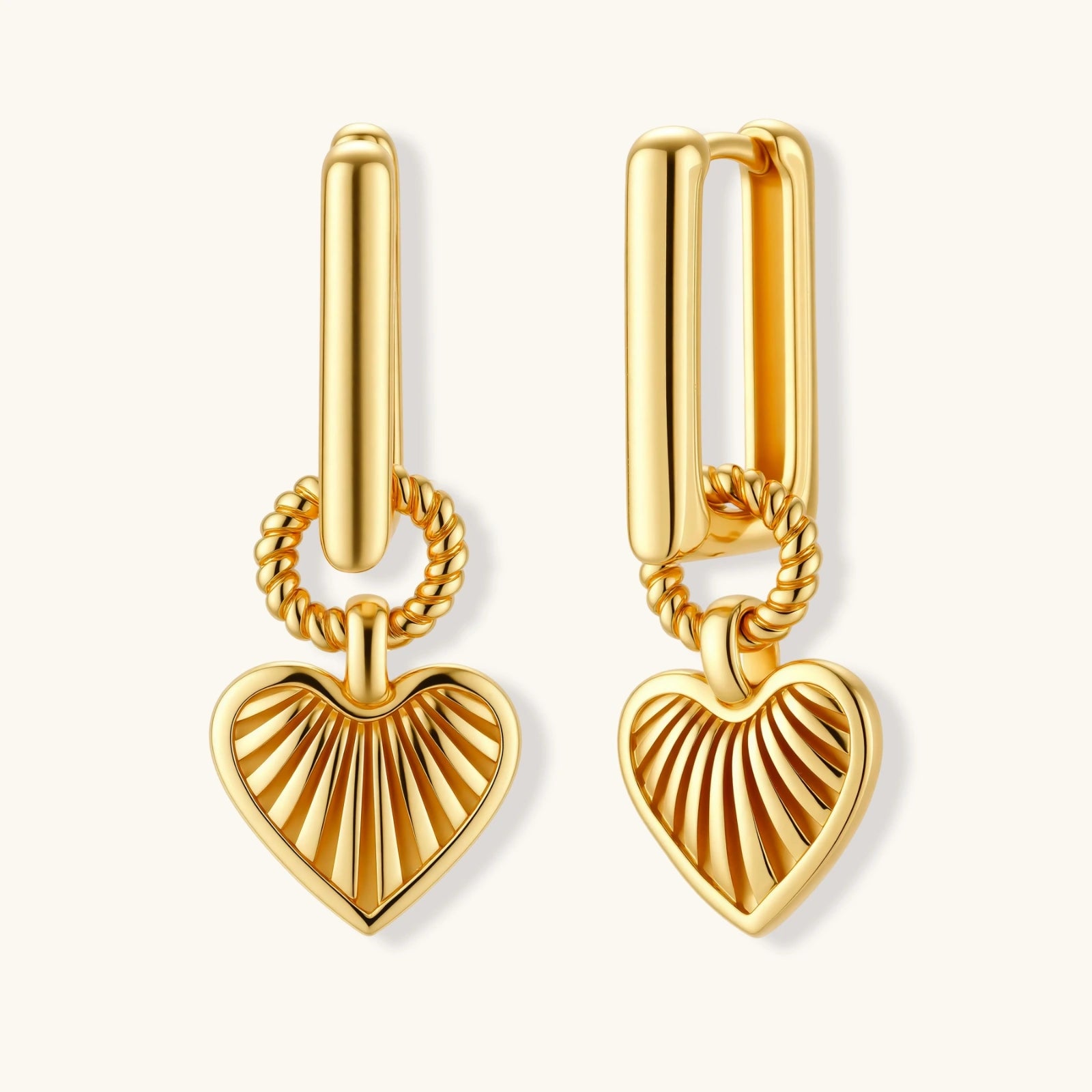 Sunburst Heart Huggie Earrings