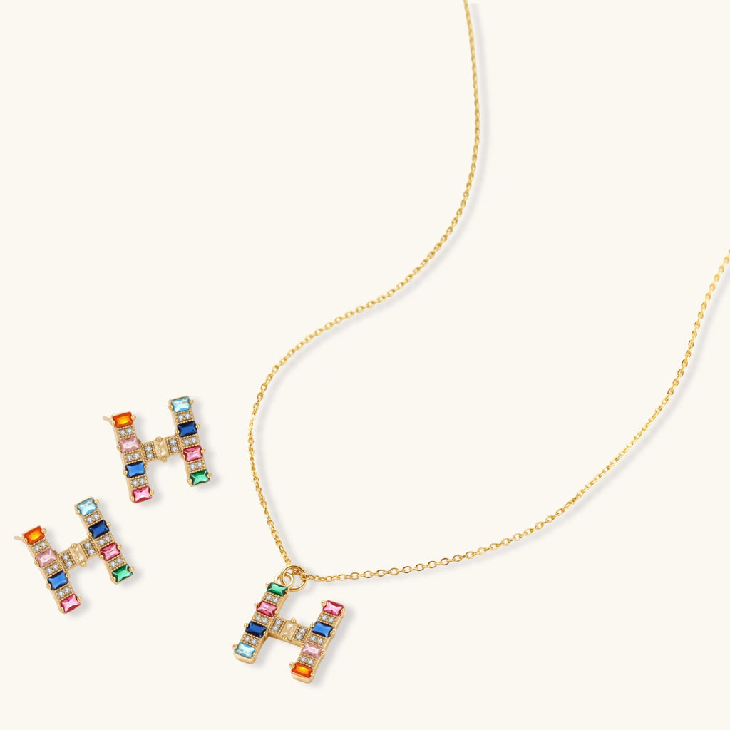 Prism House Initial Necklace Set