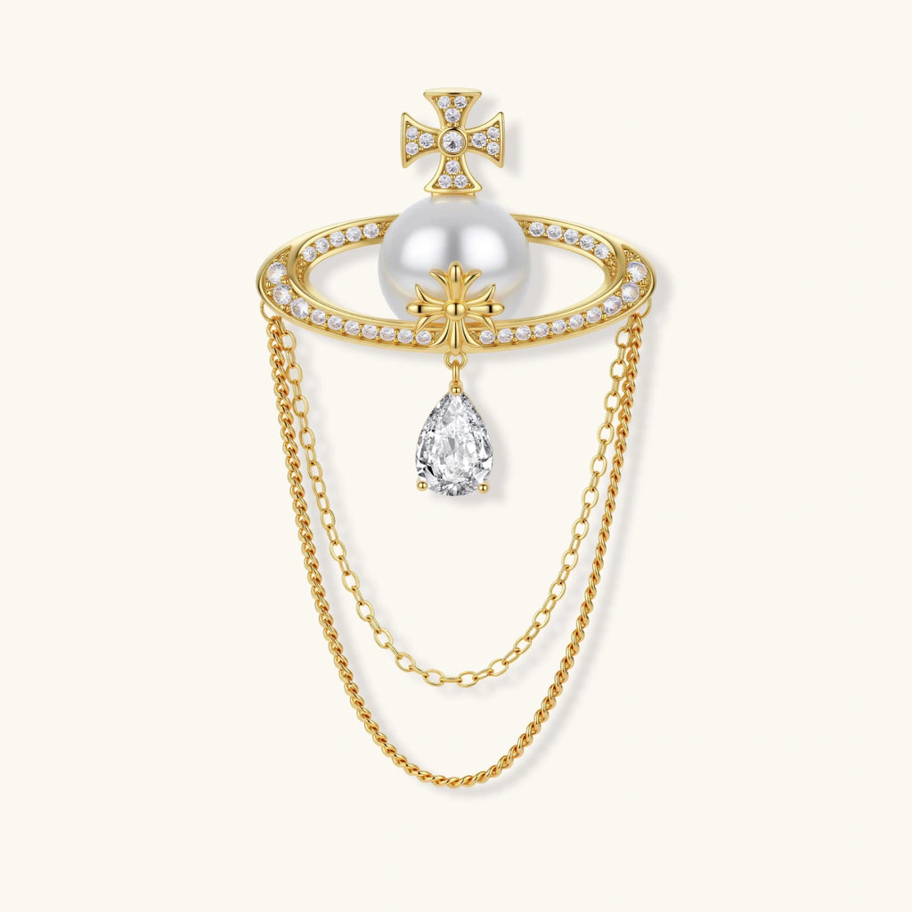 The Holy Order Cross Pearl Brooch