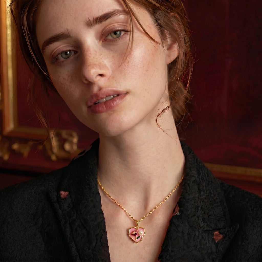 Garden Rose Heart Necklace