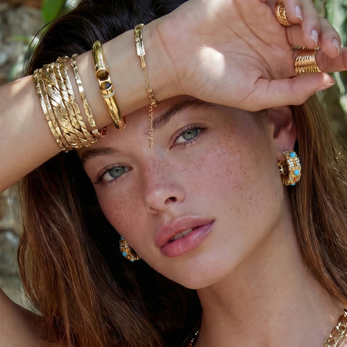 A Talisman Fortune Gold Bangle Bracelet