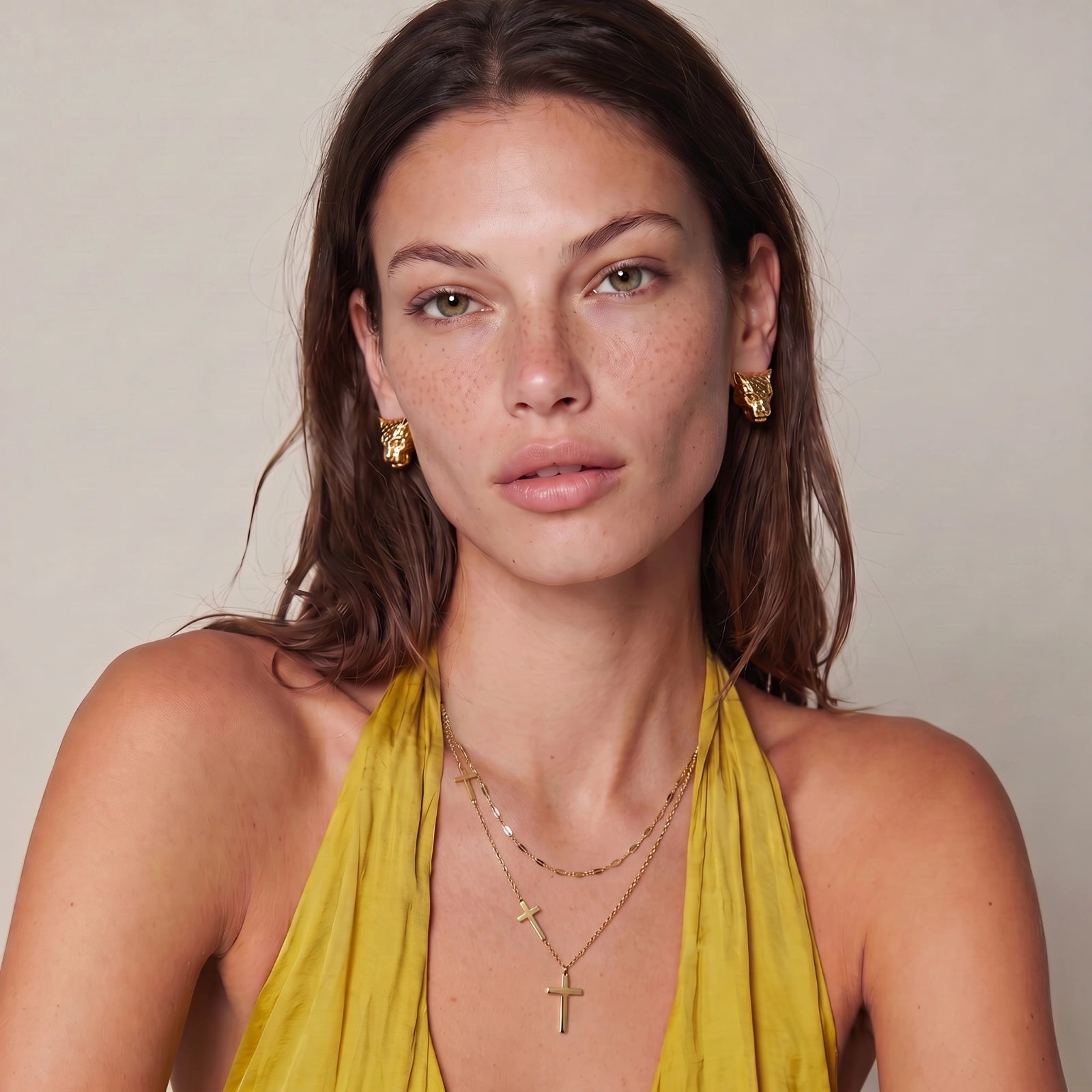 Trinty Layers Cross Necklace Set