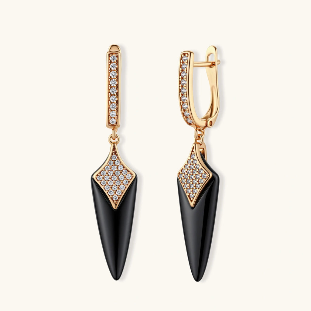 Inappropriate Behavior Onyx Spike Drop Earrings
