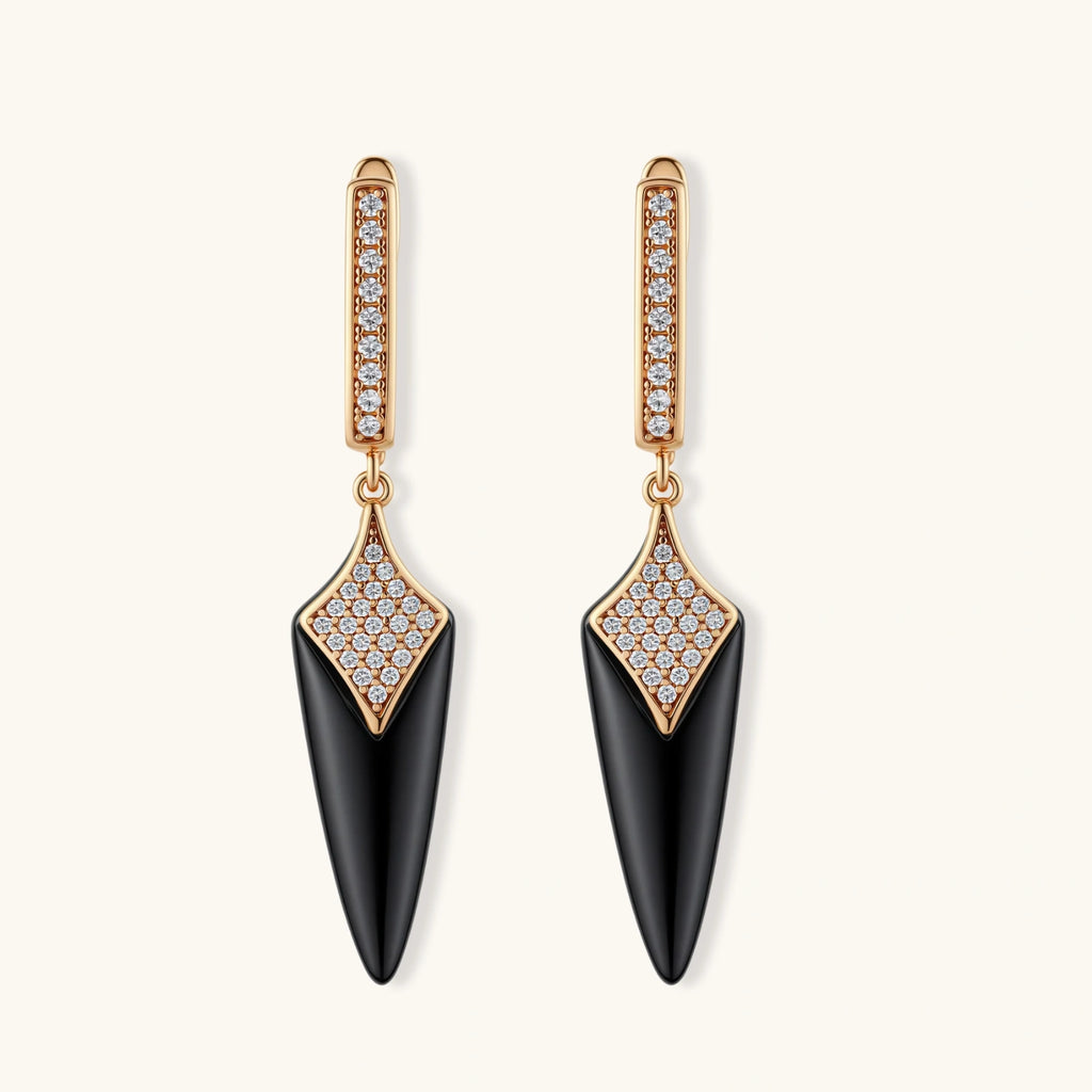 Inappropriate Behavior Onyx Spike Drop Earrings