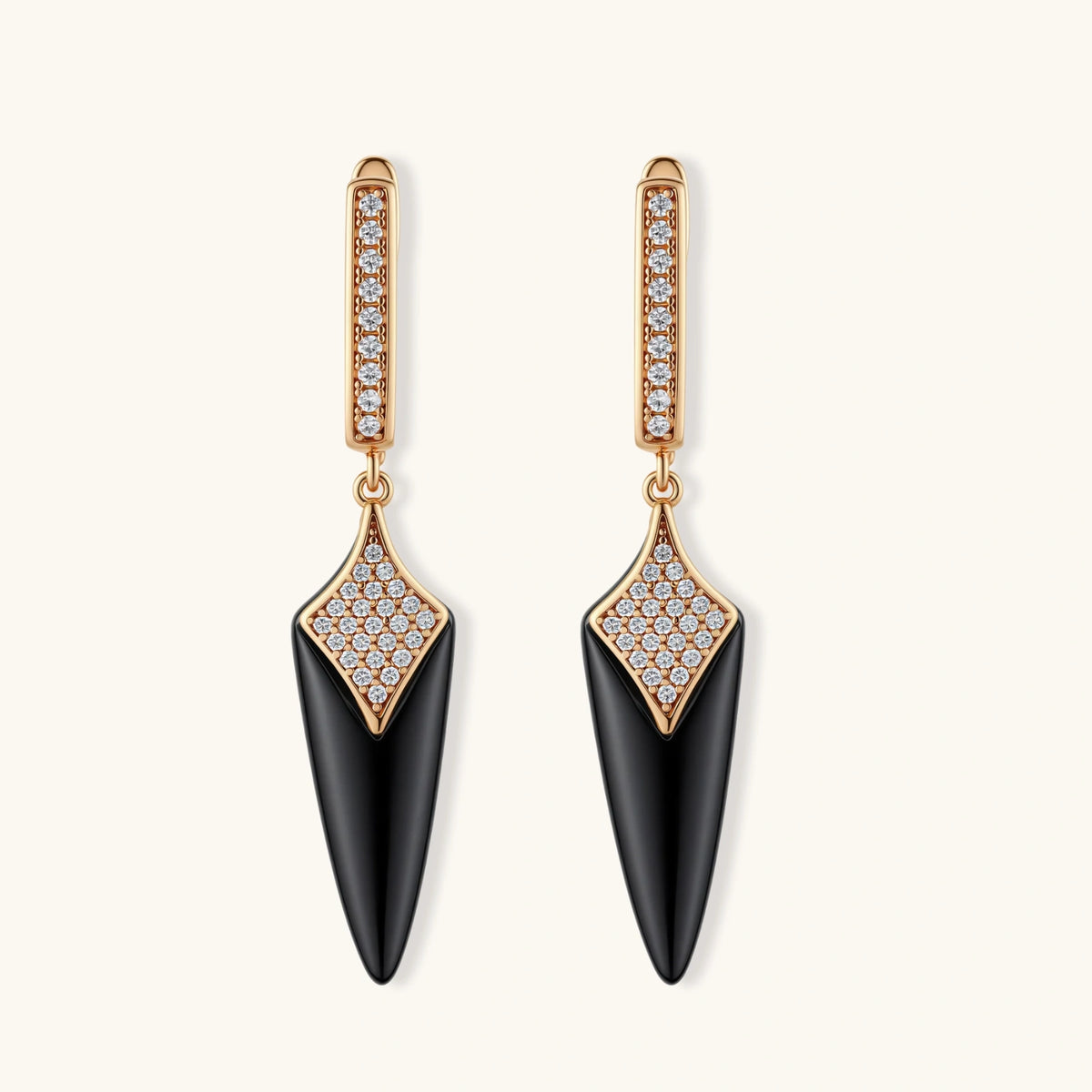 Inappropriate Behavior Onyx Spike Drop Earrings