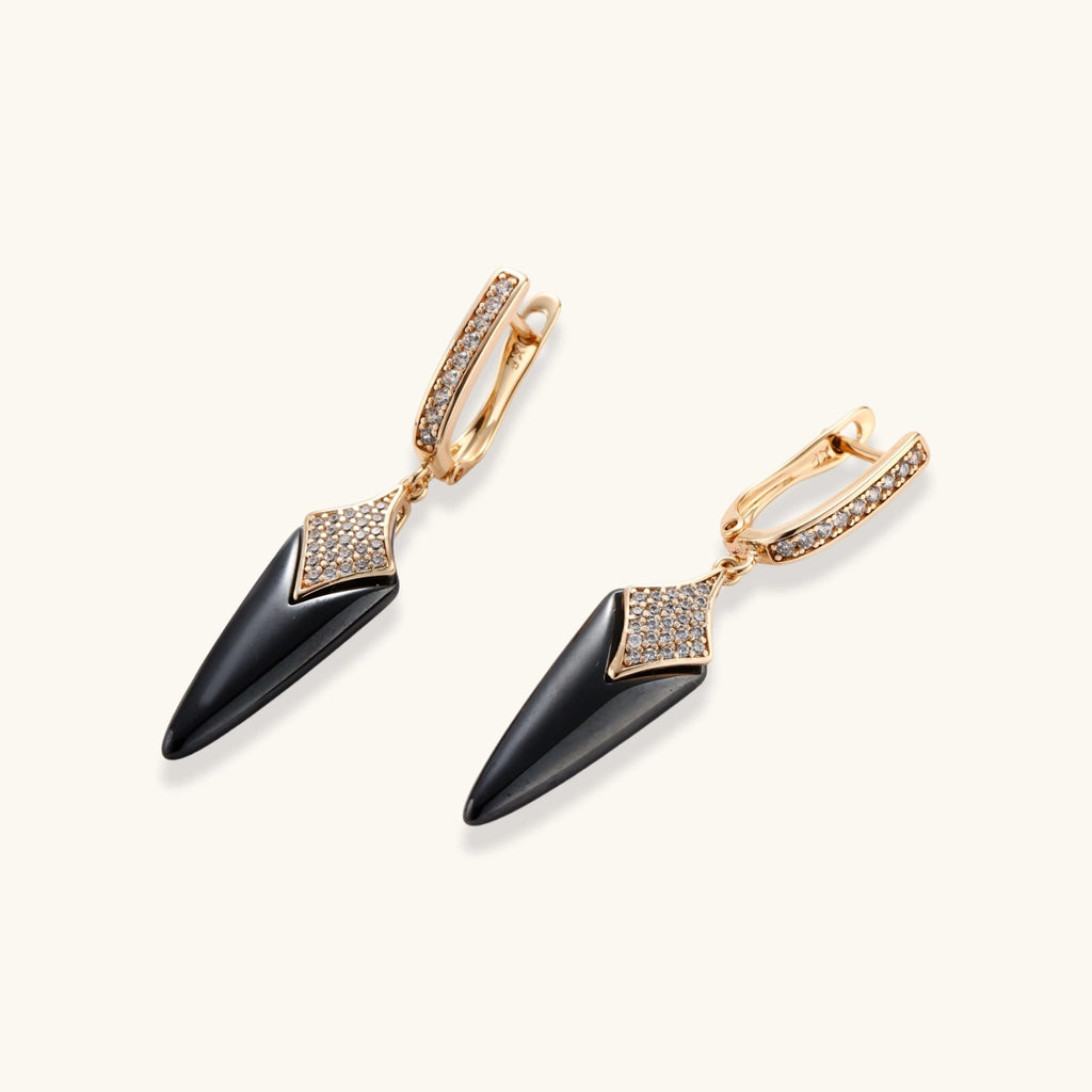 Inappropriate Behavior Onyx Spike Drop Earrings