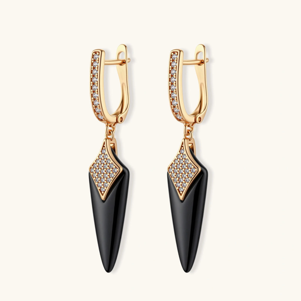 Inappropriate Behavior Onyx Spike Drop Earrings