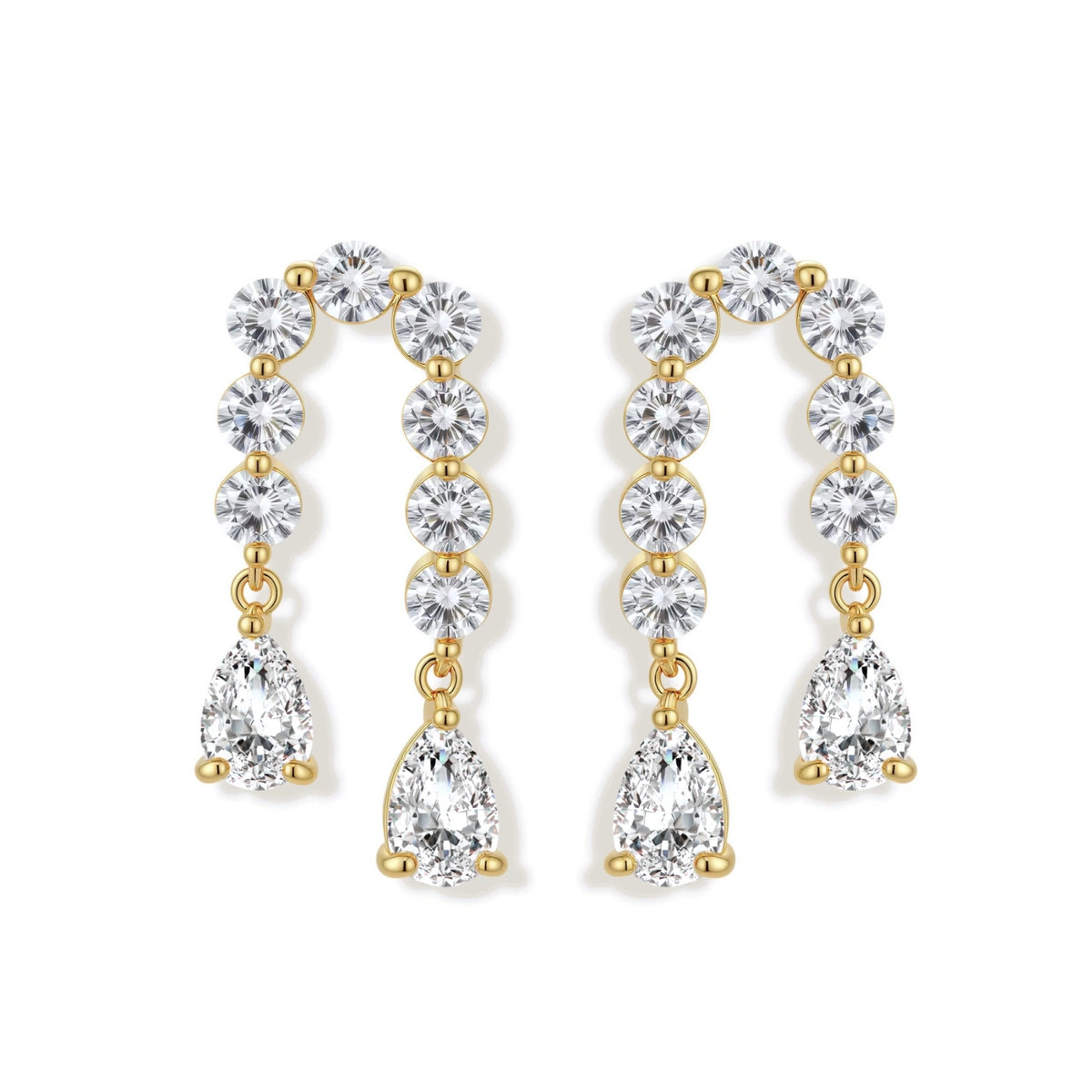Linear Crystal Drop Dangle Earrings