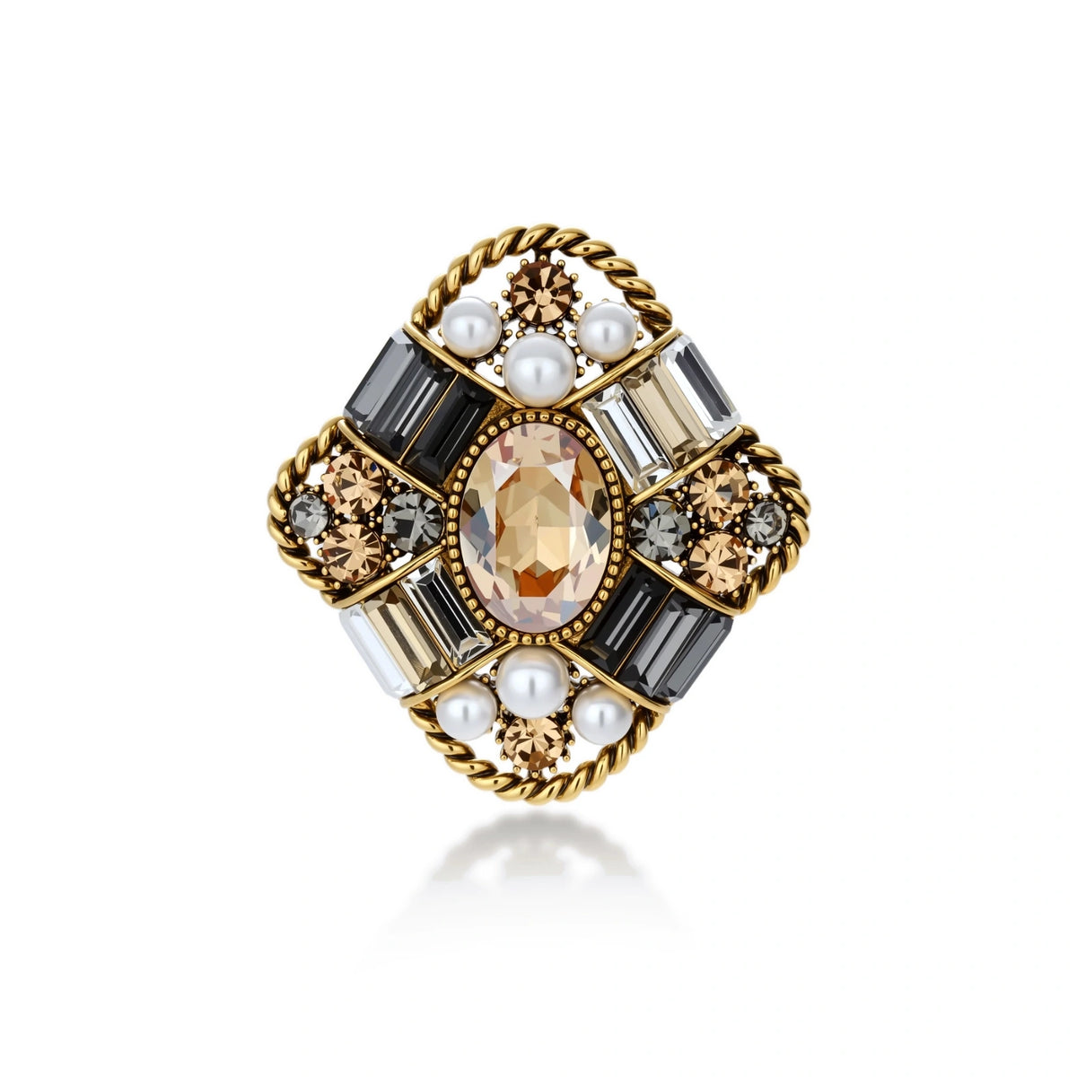 The Good Family Baroque Crown Brooch